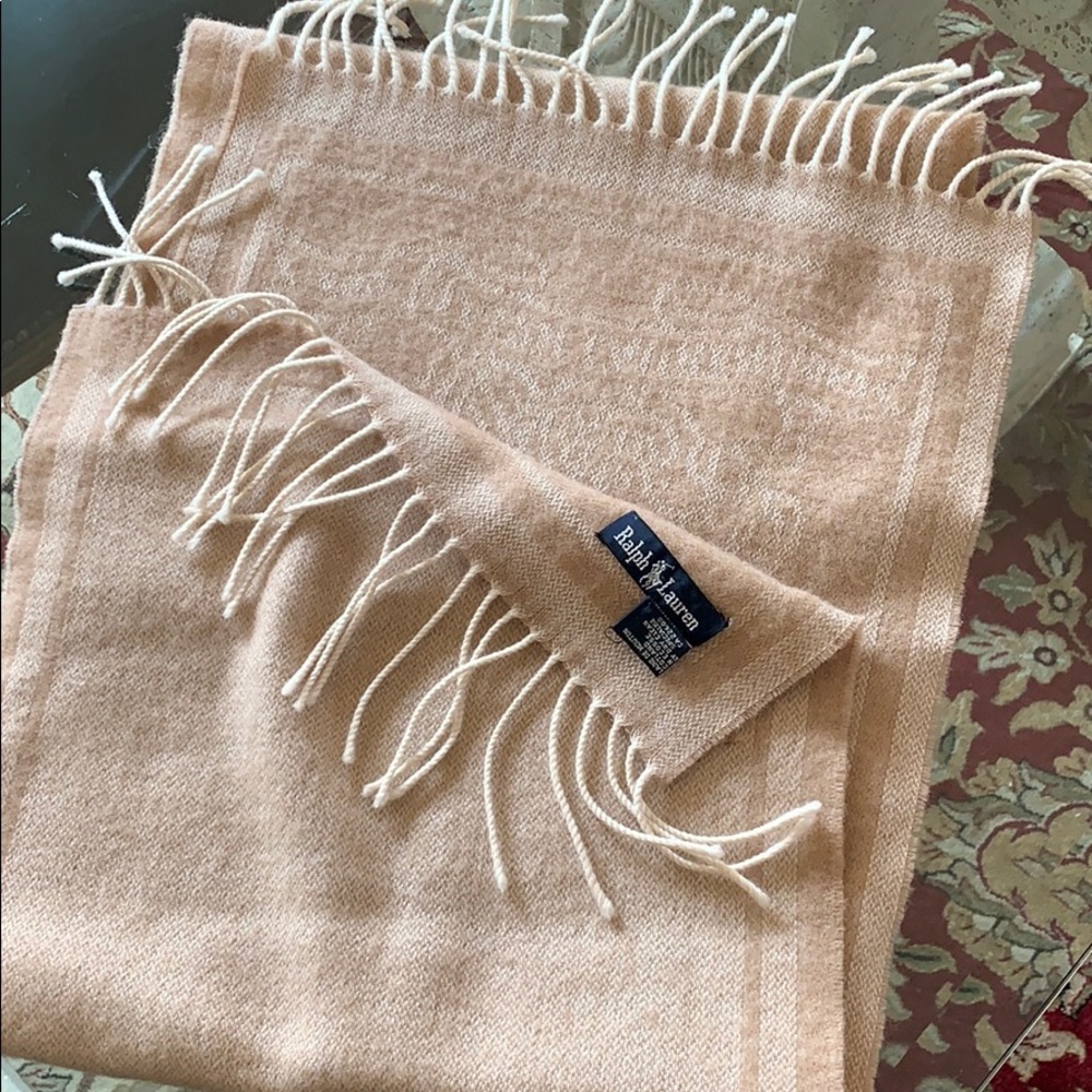Vintage Ralph Lauren Cream Lambwool Scarf